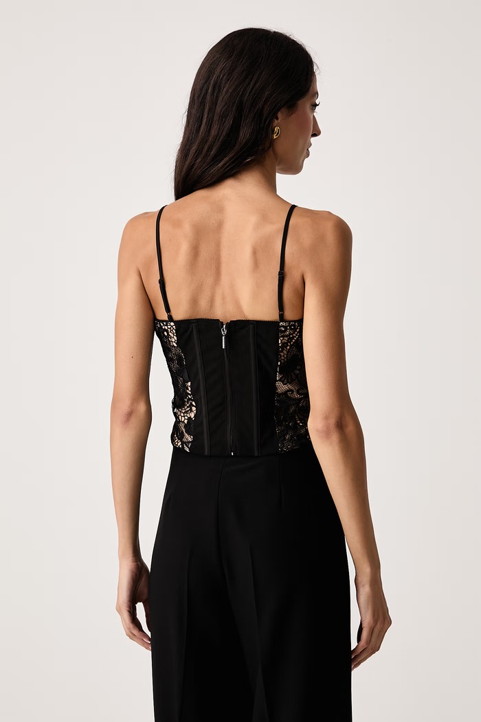 Odzież Guess Top damski koronkowy MONICA W6BH58.W4442 czarny