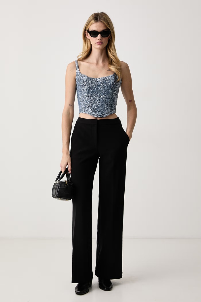 Guess Top dámsky rifľový GALA W6BH41.D2585 modrá AW26