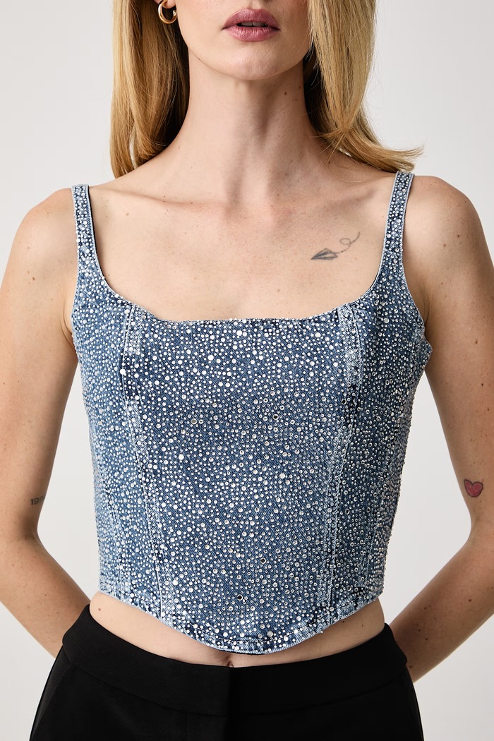 Top dámsky rifľový GALA Guess W6BH41.D2585 modrá