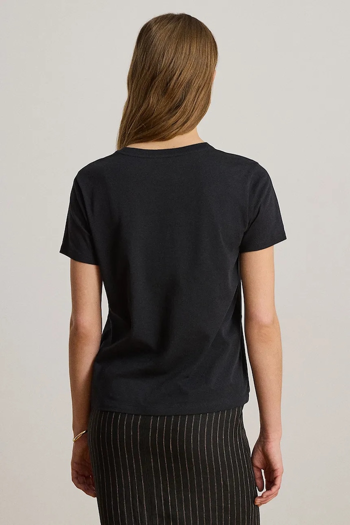 Lauren Ralph Lauren T-shirt damski bawełniany 200P13943 czarny AW26