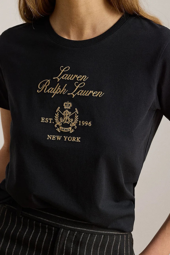 Lauren Ralph Lauren T-shirt damski bawełniany czarny 200P13943