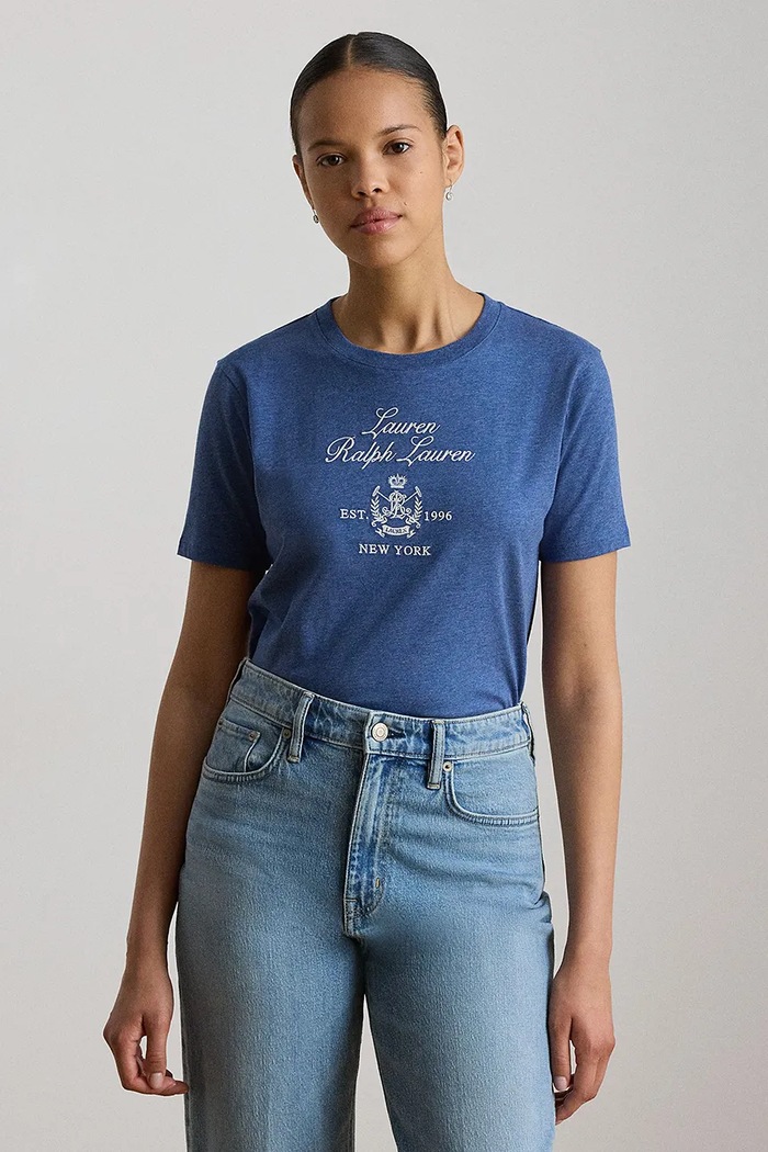 Lauren Ralph Lauren T-shirt damski bawełniany niebieski 200B23546