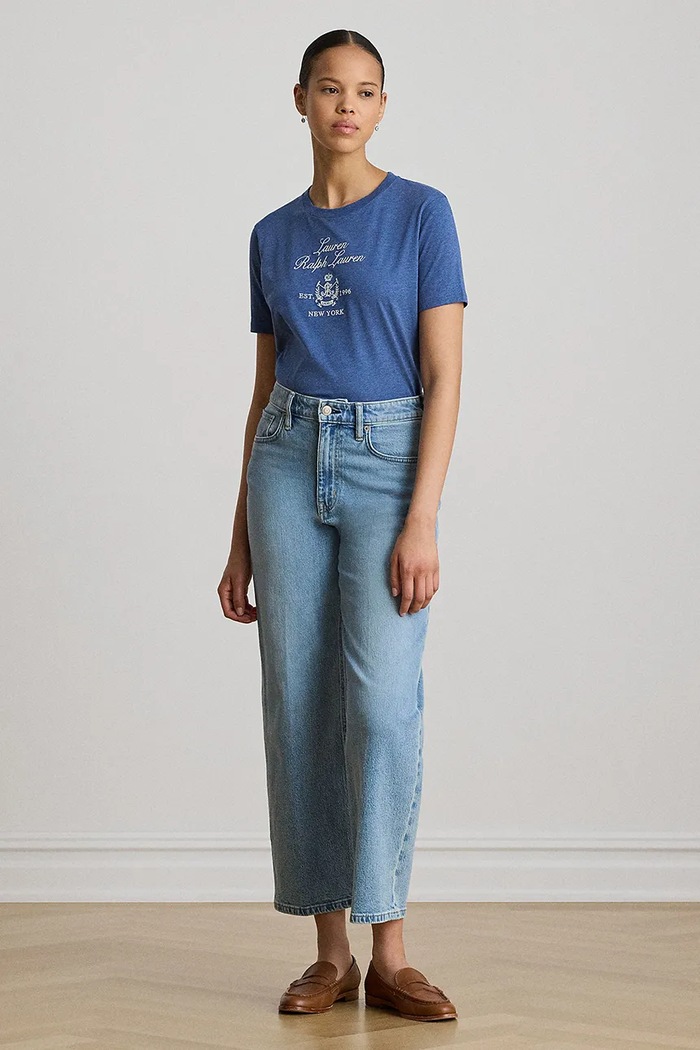 Odzież Lauren Ralph Lauren T-shirt damski bawełniany 200B23546 niebieski