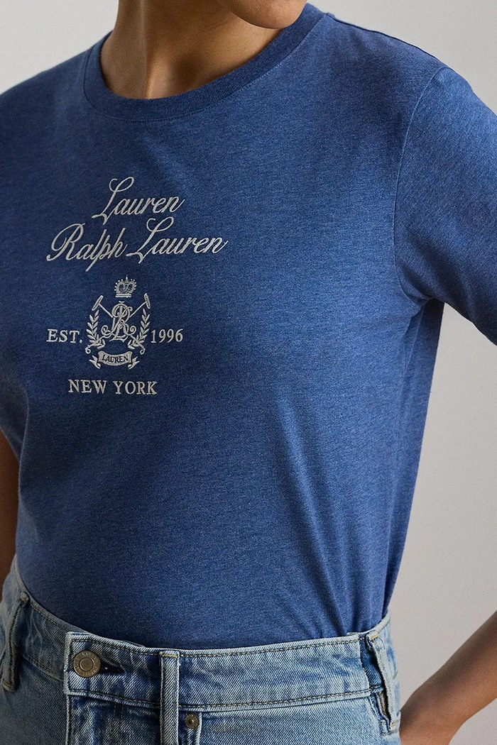 Lauren Ralph Lauren T-shirt damski bawełniany niebieski 200B23546