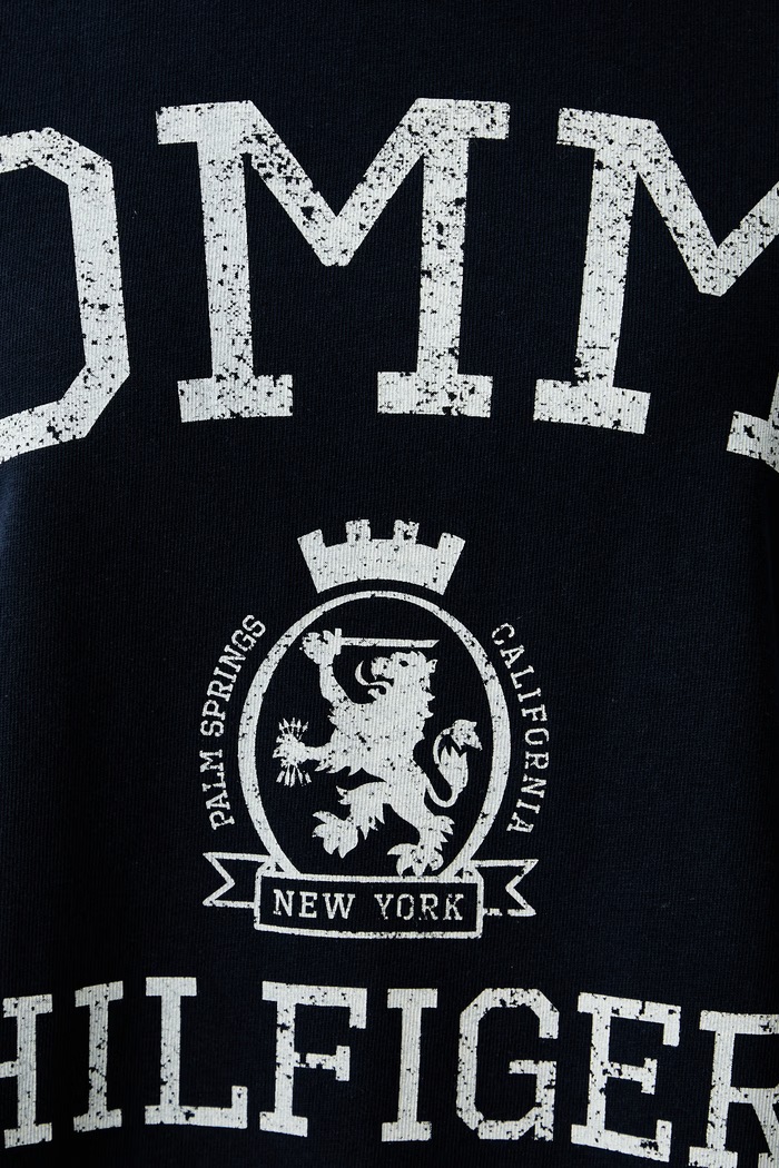 Tommy Hilfiger T-shirt oversize damski bawełniany WW0WW50940 granatowy