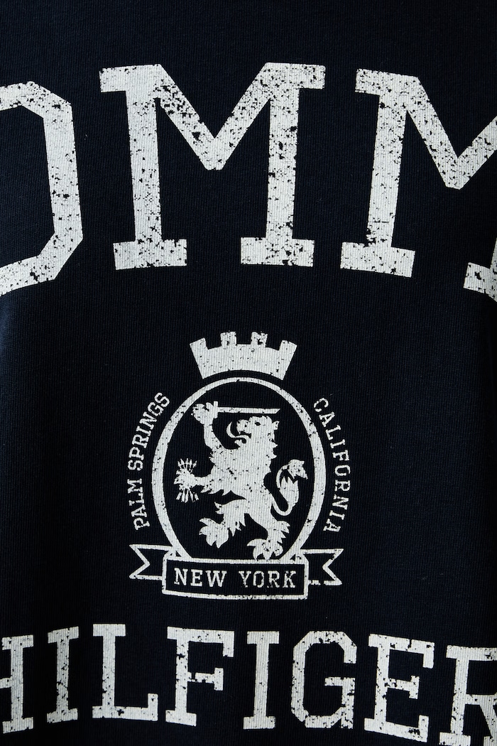 Tommy Hilfiger T-shirt oversize damski bawełniany WW0WW50940 granatowy