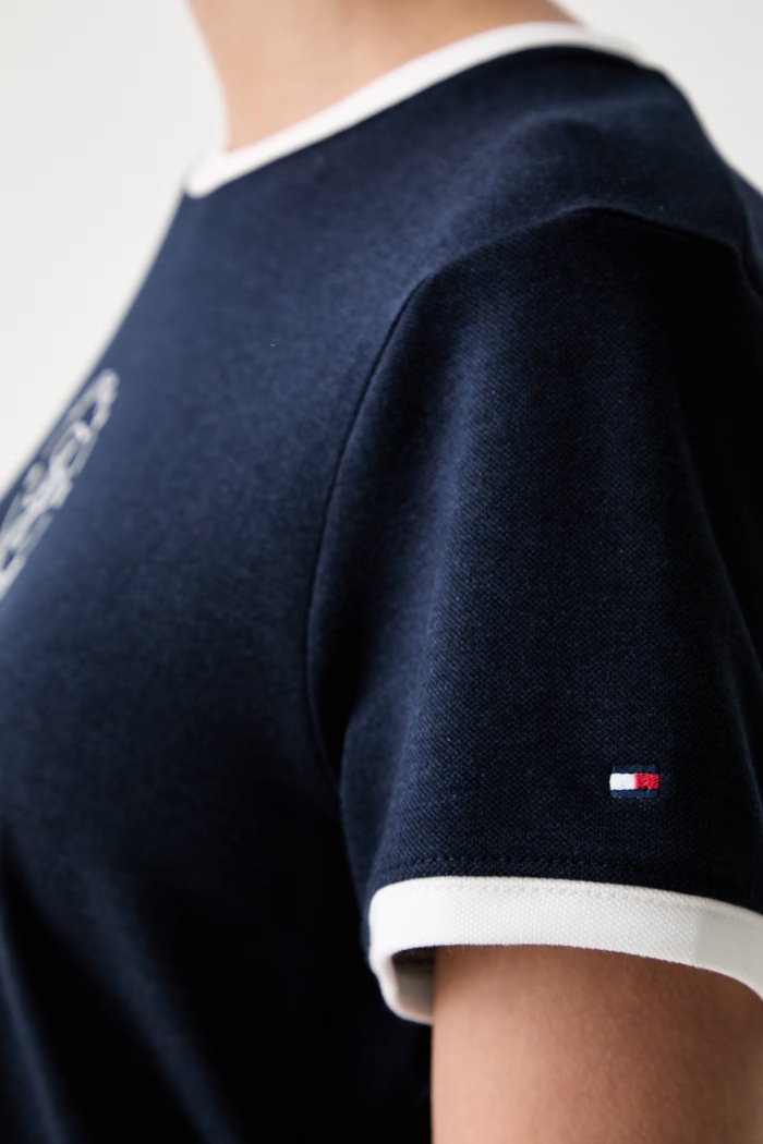 Tommy Hilfiger T-shirt damski z lyocellem WW0WW50032 granatowy