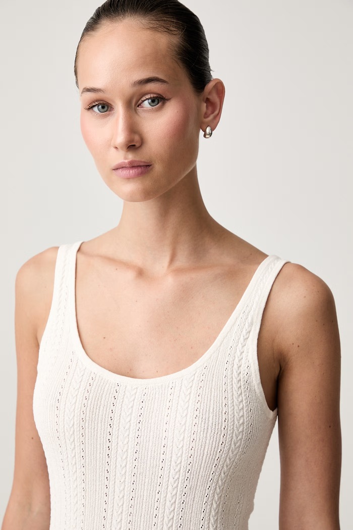 Tommy Hilfiger top dámský s bavlnou béžová WW0WW50069