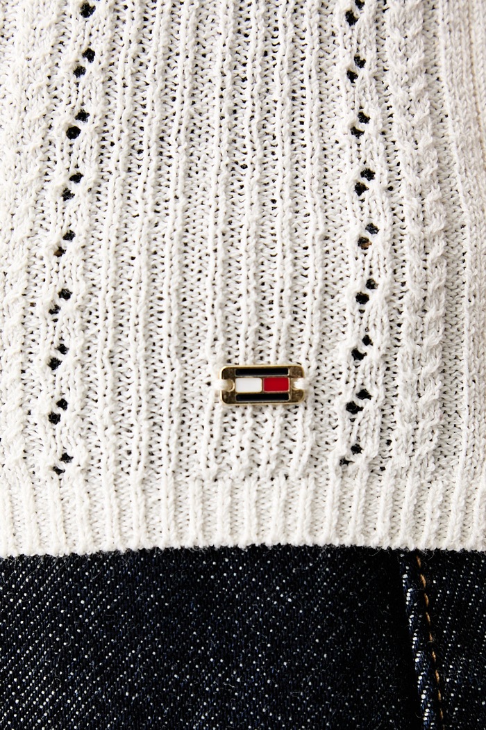 Tommy Hilfiger top dámský s bavlnou WW0WW50069 béžová