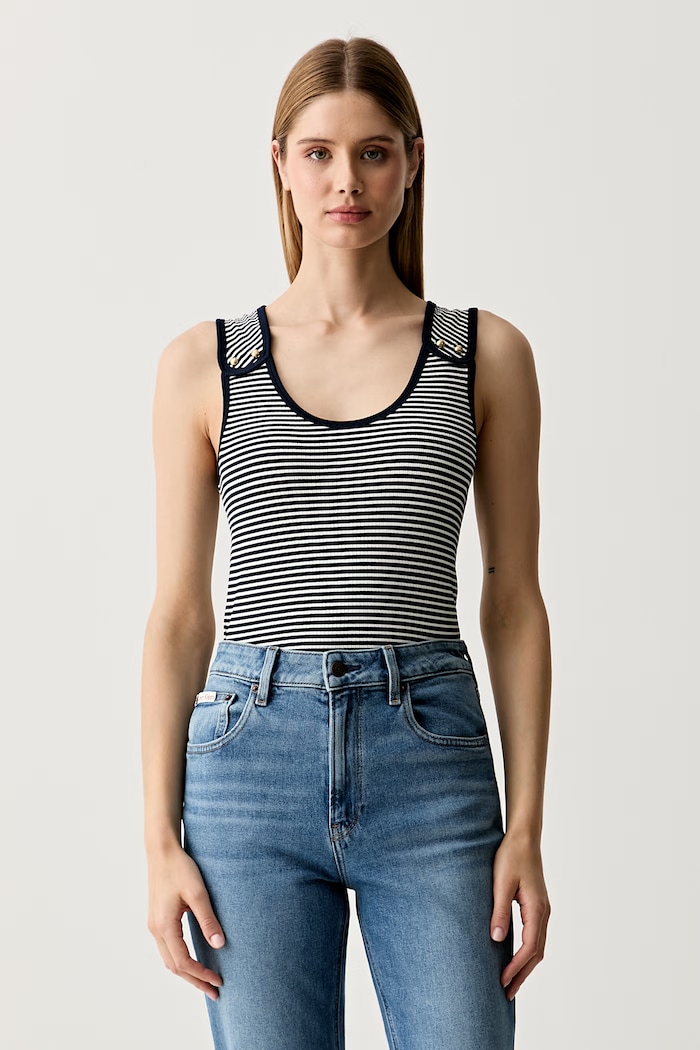 Tommy Hilfiger ženski top z viskozo mornarsko modra WW0WW52112