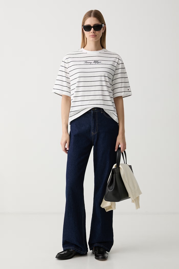 Tommy Hilfiger tričko dámské bavlněné WW0WW50948 bílá AW26