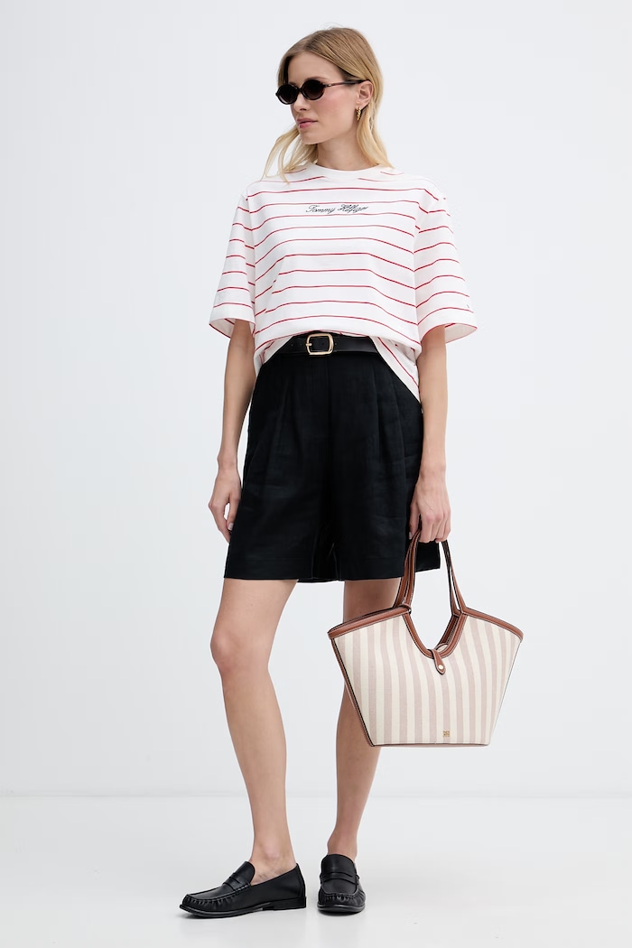 Tommy Hilfiger T-shirt damski bawełniany WW0WW50948 biały AW26