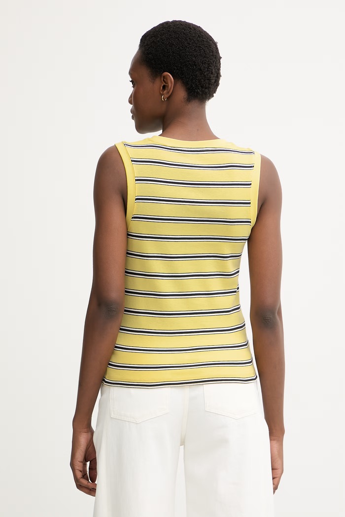Oblačila Tommy Hilfiger top ženski bombažen WW0WW50025 rumena