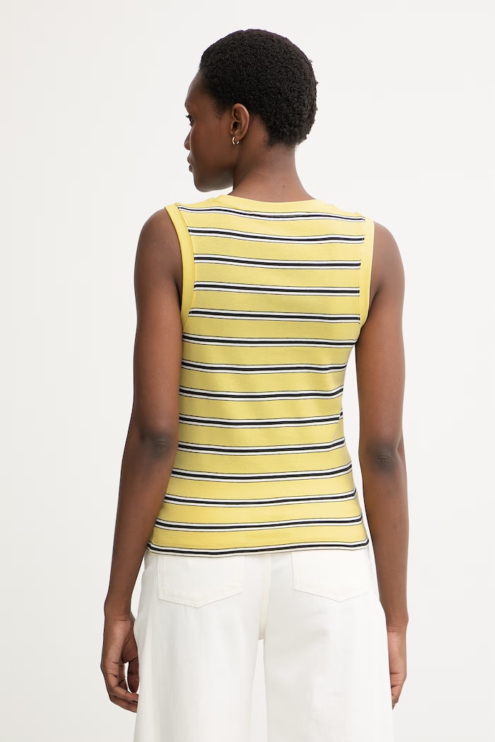 Oblačila Tommy Hilfiger top ženski bombažen WW0WW50025 rumena