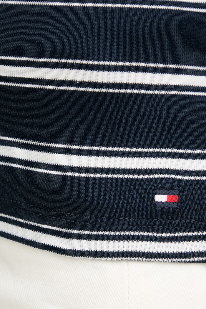 Tommy Hilfiger top ženski bombažen WW0WW50025 mornarsko modra