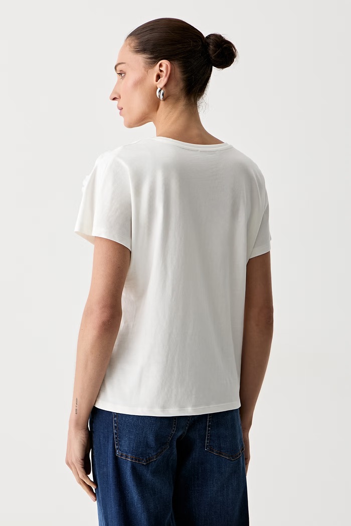 Ρούχα Morgan t-shirt γυναικείο βαμβακερό DROSE 261.DROSE μπεζ