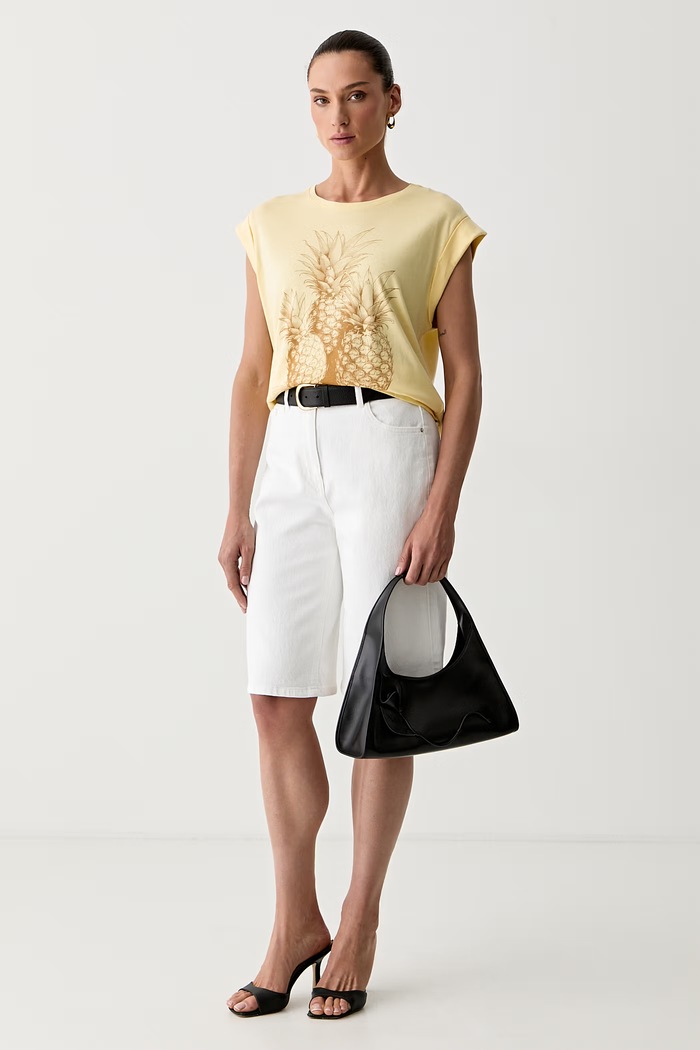 Morgan t-shirt γυναικείο με μοντάλ DANANA 261.DANANA κίτρινο AW26