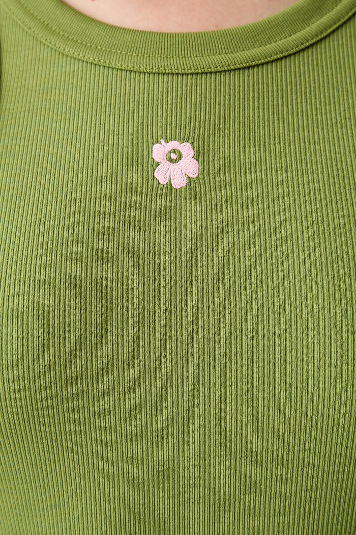 Marimekko top damski bawełniany z elastanem 095893 zielony