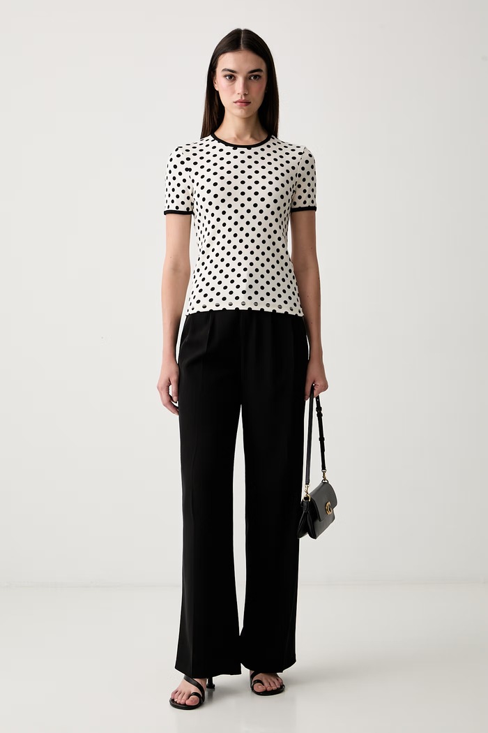 Marimekko T-shirt damski bawełniany z elastanem 095883 beżowy AW26