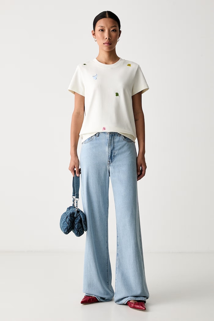 Marimekko тениска дамска от памук с еластан 095915 бежов AW26