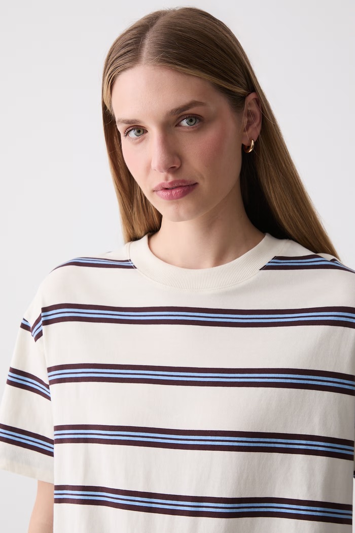 Marc O'Polo T-shirt damski bawełniany beżowy 5000010172