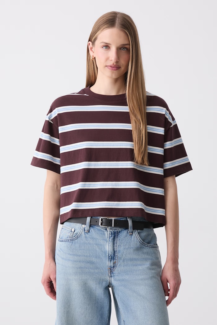Marc O'Polo T-shirt damski bawełniany bordowy 5000010172