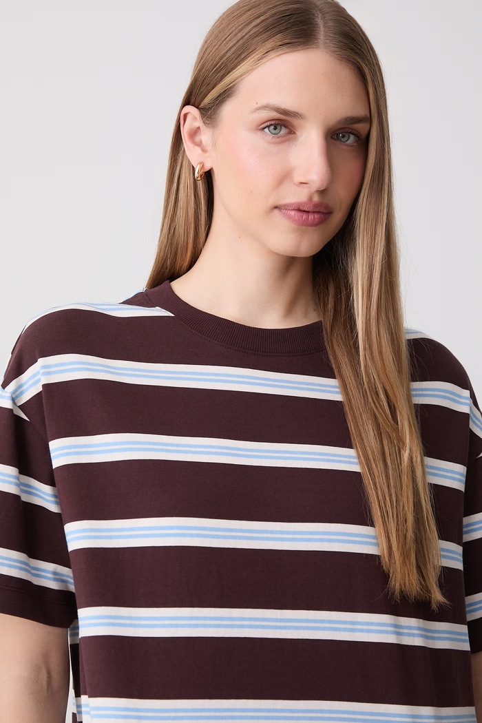 Marc O'Polo T-shirt damski bawełniany bordowy 5000010172