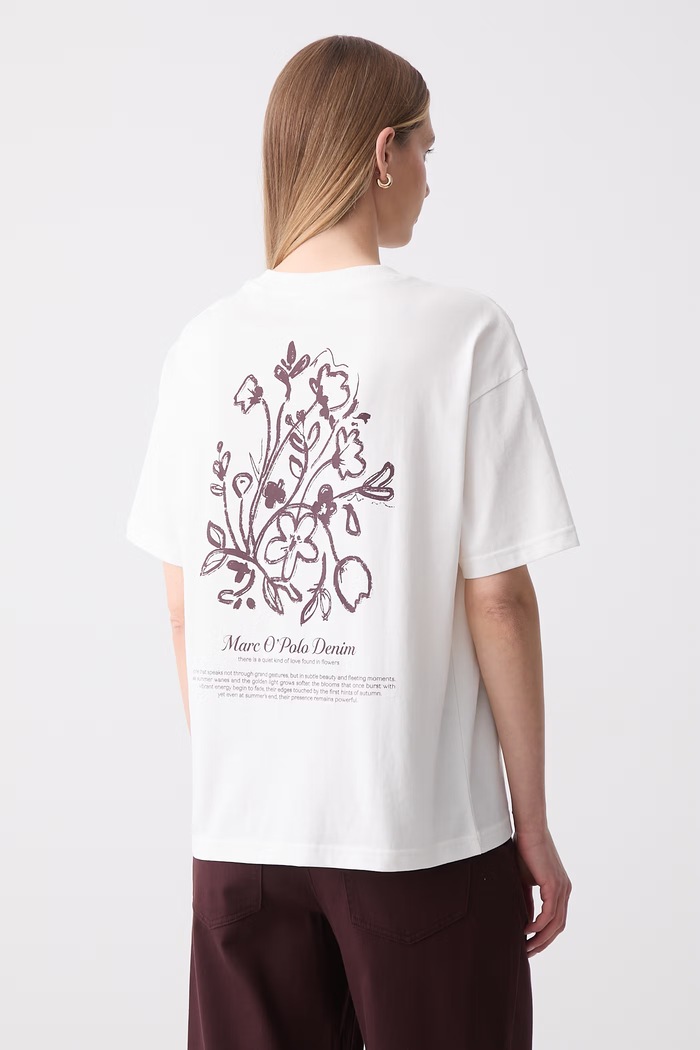 Marc O'Polo T-shirt damski bawełniany biały 5000010007