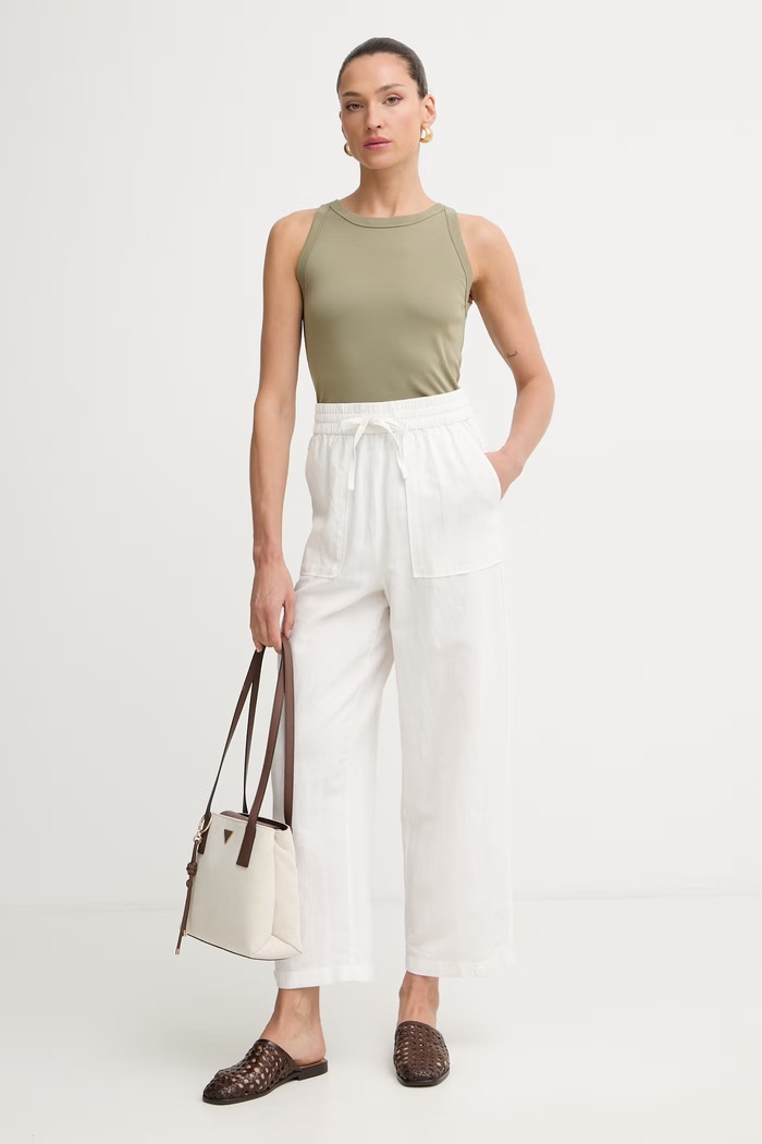 Marc O'Polo top ženski bombažen 5000014383 zelena AW26