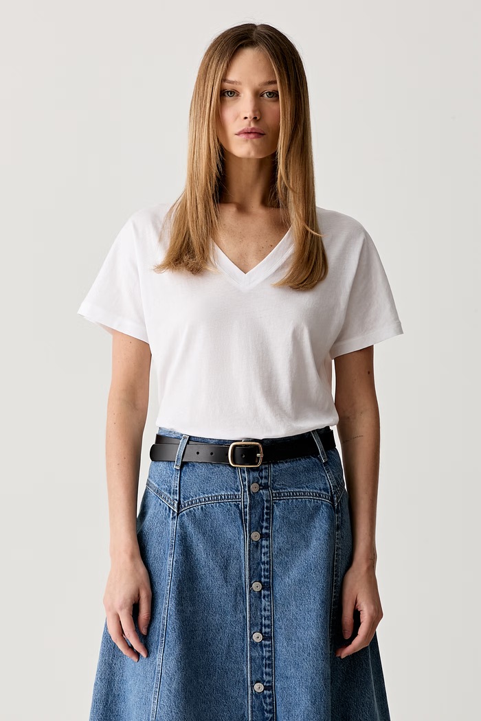 Marc O'Polo T-shirt basic damski bawełniany biały 5000014379