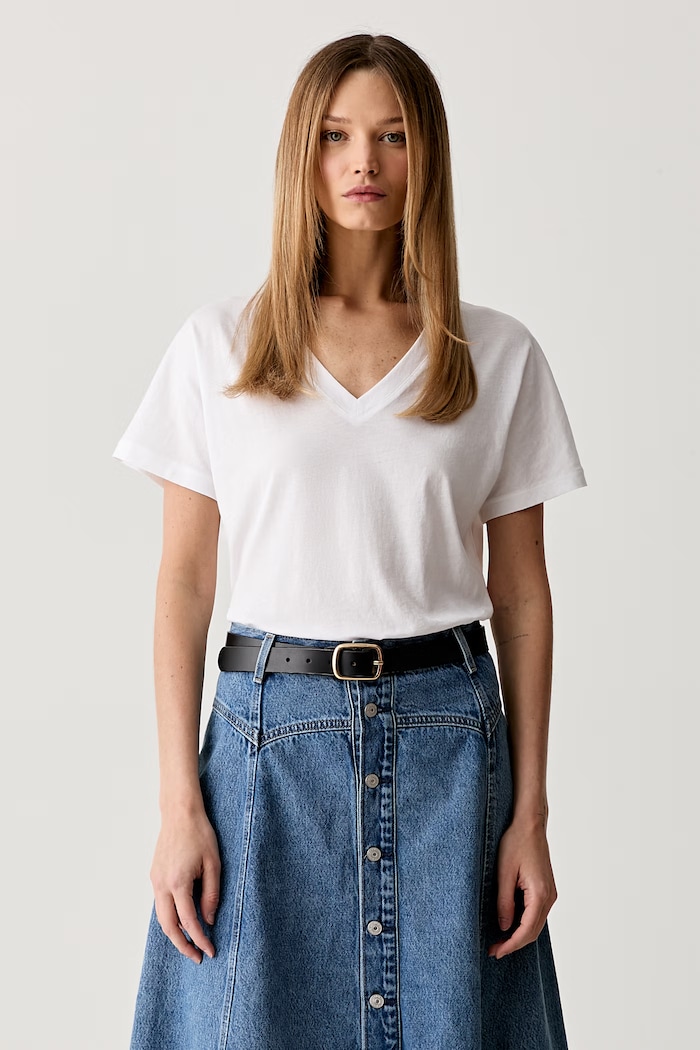 Marc O'Polo T-shirt basic damski bawełniany biały 5000014379