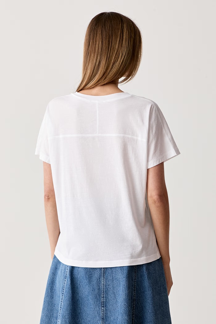Odzież Marc O'Polo T-shirt basic damski bawełniany 5000014379 biały