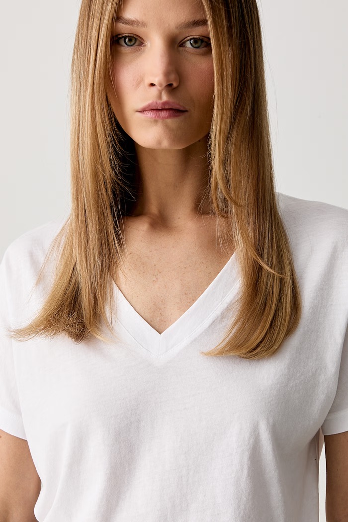 Marc O'Polo T-shirt basic damski bawełniany biały 5000014379
