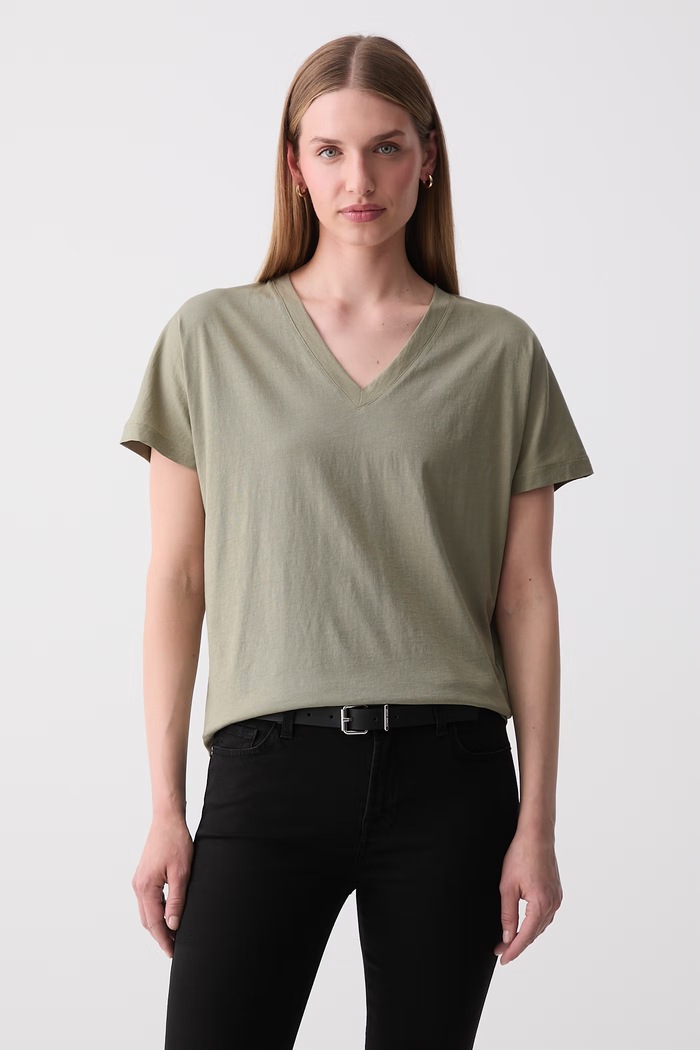 Marc O'Polo T-shirt basic damski bawełniany zielony 5000014379