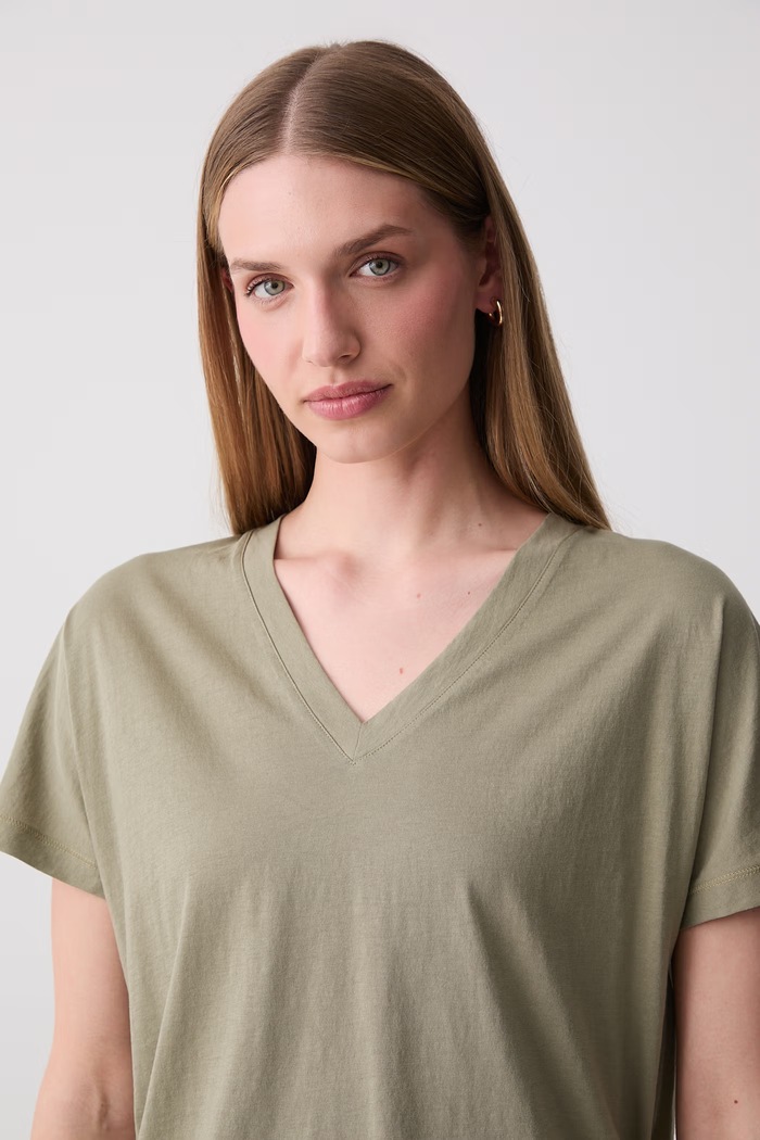Marc O'Polo T-shirt basic damski bawełniany zielony 5000014379