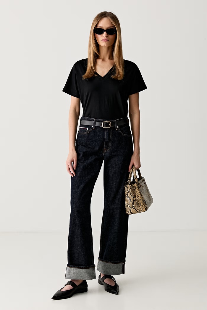 Marc O'Polo T-shirt basic damski bawełniany 5000014379 czarny AW26