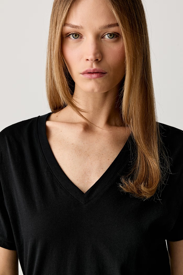 Marc O'Polo T-shirt basic damski bawełniany czarny 5000014379