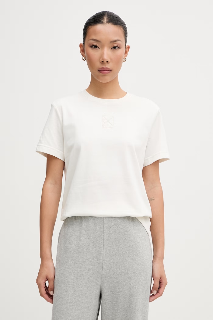 Calvin Klein tricou pentru femei, din bumbac bej LV044G200G