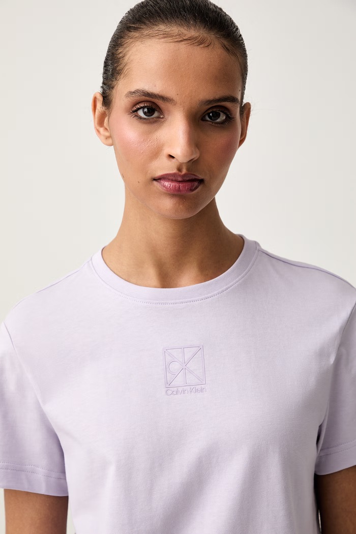 Calvin Klein тениска дамска от памук виолетов LV044G200G
