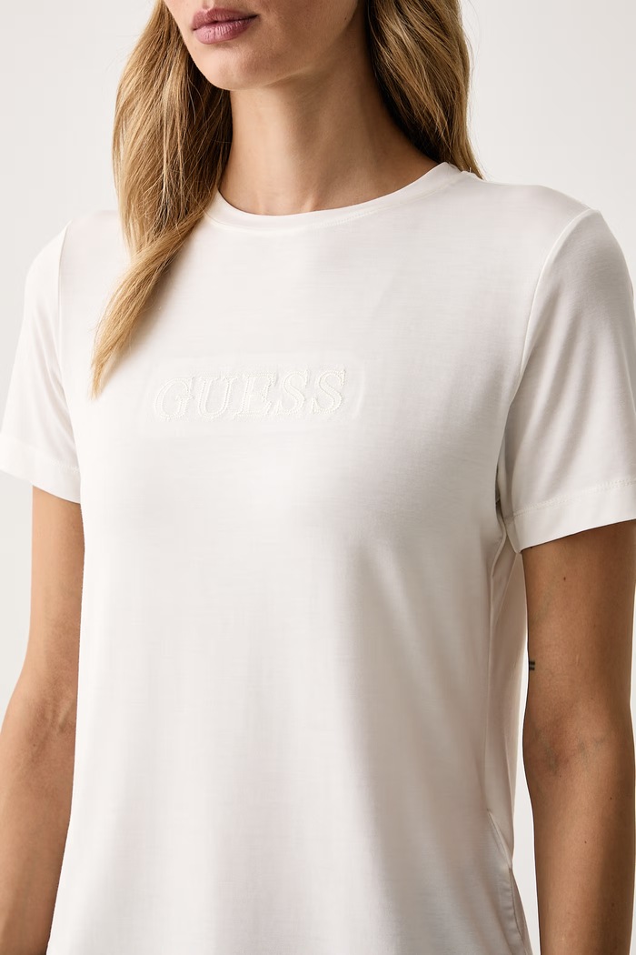 T-shirt damski z modalem MARIKA Guess O6GI00.KBF92 beżowy