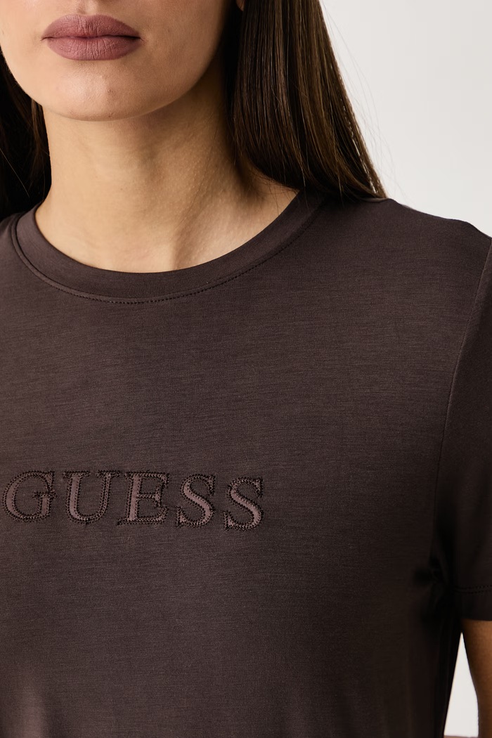 T-shirt damski z modalem MARIKA Guess brązowy O6GI00.KBF92