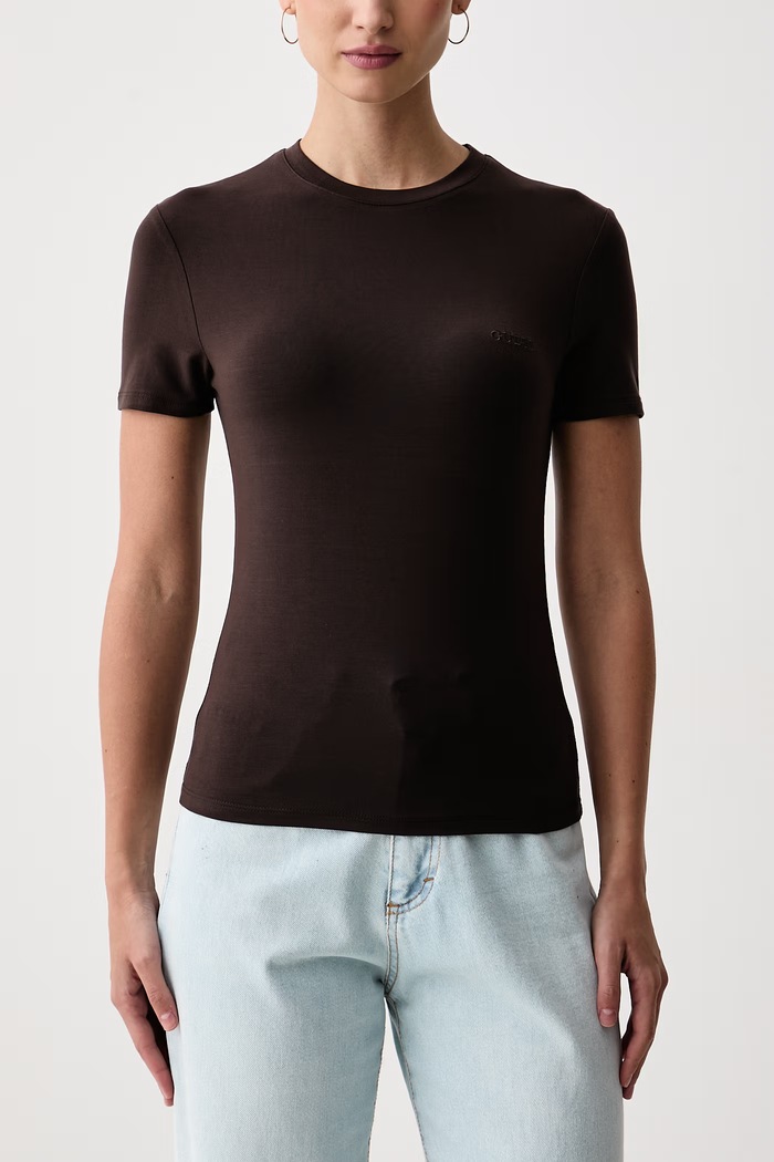 Oblečenie Guess Tričko dámske s lyocellom JUNIE O6BM13.K5058 hnedá