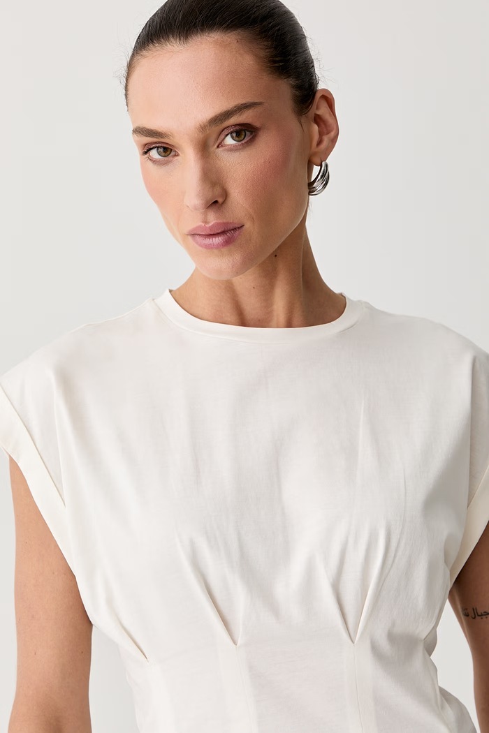 BOSS t-shirt γυναικείο βαμβακερό Evinata μπεζ 50565530
