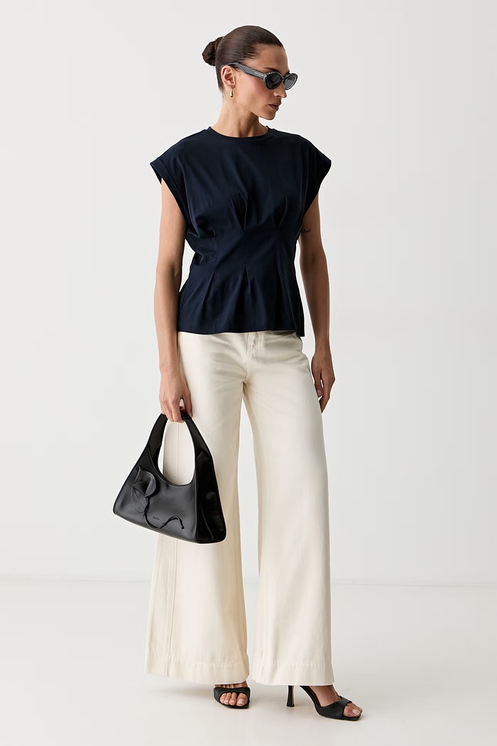 BOSS t-shirt γυναικείο βαμβακερό Evinata 50565530 σκούρο μπλε AW26