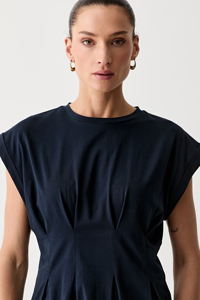 BOSS t-shirt γυναικείο βαμβακερό Evinata σκούρο μπλε 50565530