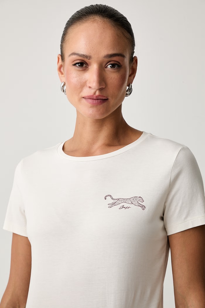 BOSS Orange T-shirt damski bawełniany C_Elove_5 beżowy 50566827