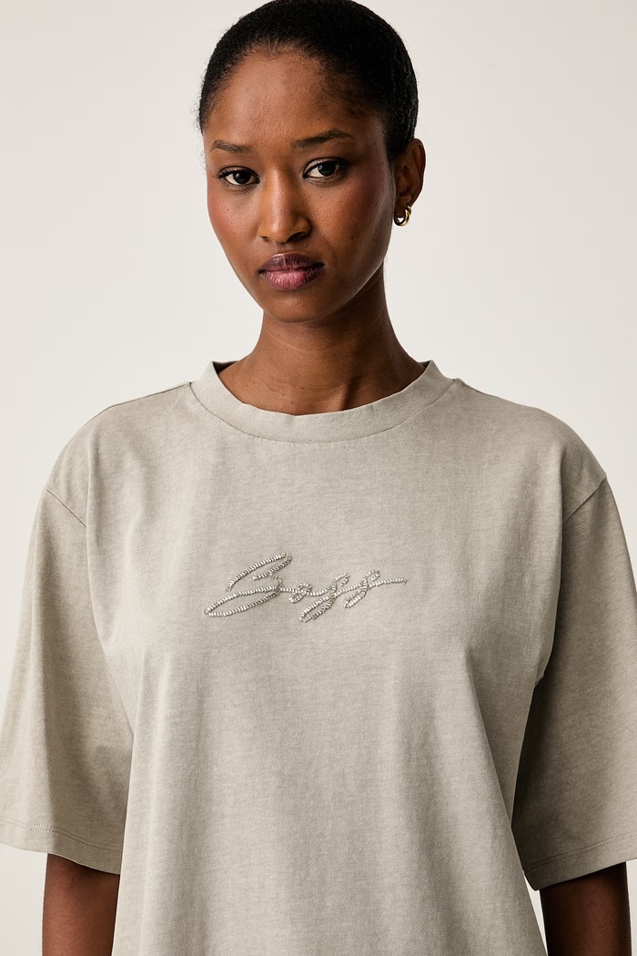 BOSS Orange T-shirt damski bawełniany C_Eregular_4 50566819 beżowy AW26