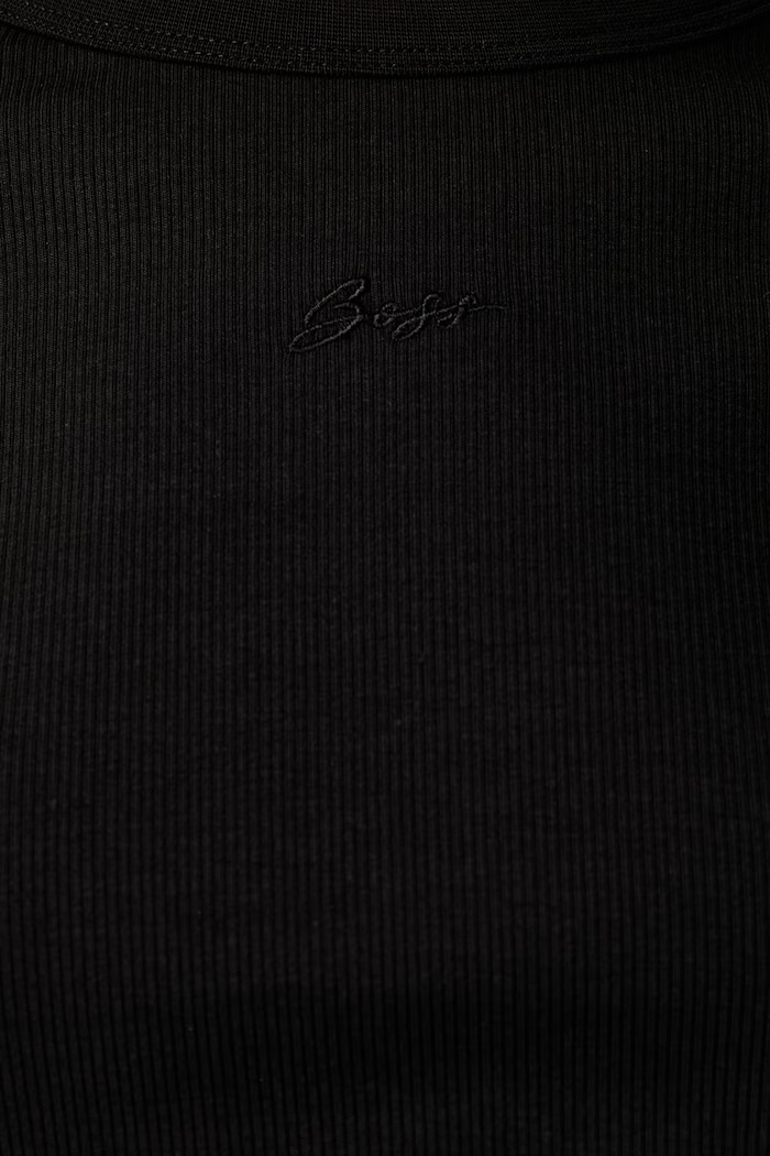 BOSS Orange t-shirt γυναικείο βαμβακερό με ελαστάν C_Ecute 50554675 μαύρο