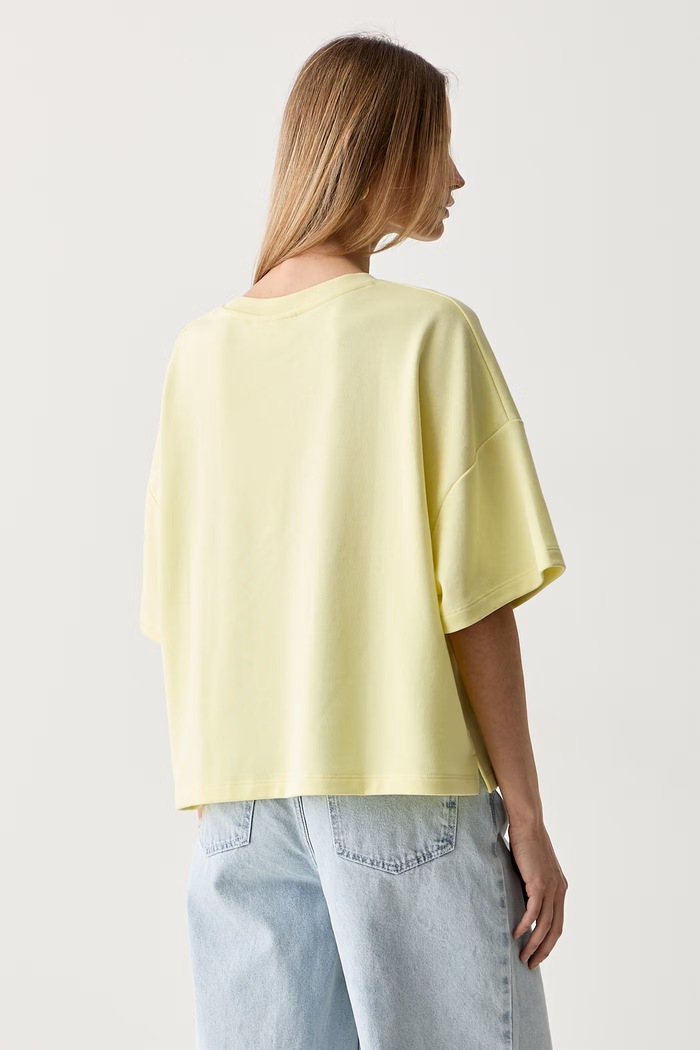 Odzież Gestuz T-shirt damski z bawełną GZgilsa 10911431 żółty