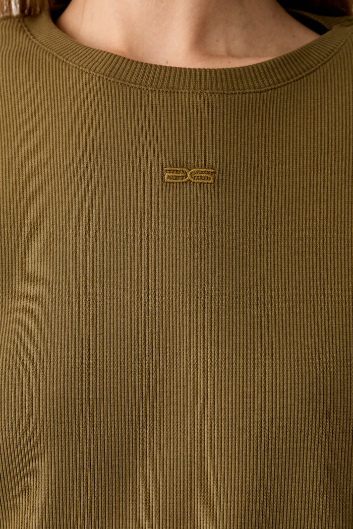 Gestuz T-shirt damski bawełniany z elastanem GZbetty 10911429 zielony